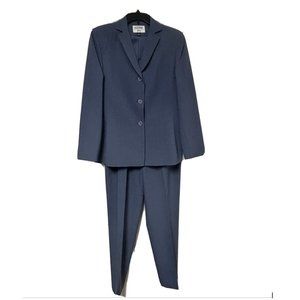 KASPER 2-piece Classic Career Pant Suit ~Fully Lined ~Size 12 ~Slate Blue ~MINT!